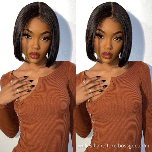 wholesale virgin hair vendors 100% Virgin Brazilian Hair cuticle aligned 13x4 frontal bob wigs natural human hair short Wig